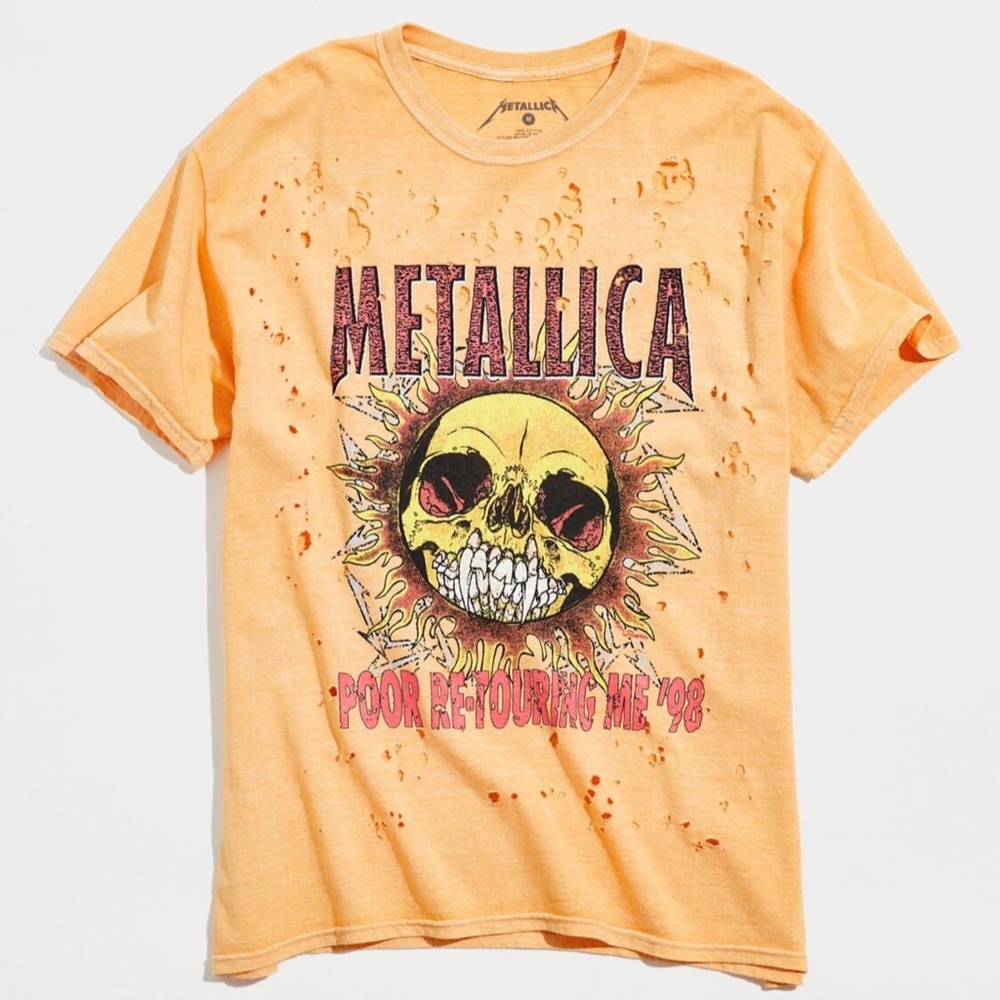 Urban Outfitters Metallica Band Sun Distressed Vintage Wash T-shirt worn twice!